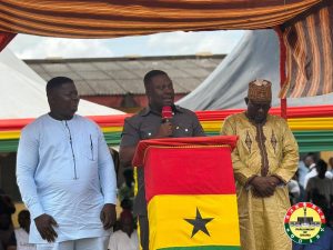 Ashanti Regional Minister Cuts Sod for 24-Hour Economy Market, Commissions Electrification Projects in 16 Ejura Communities